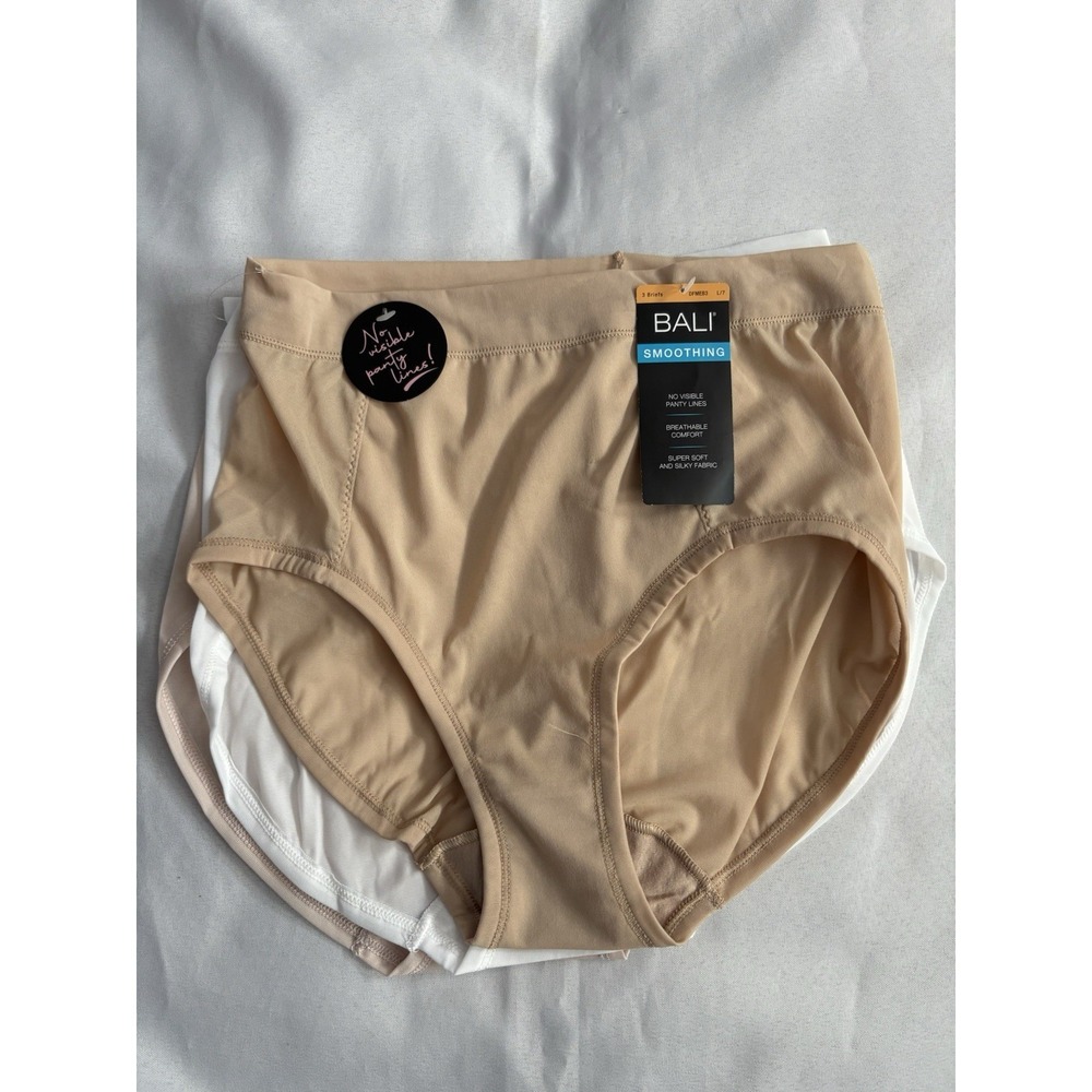 NEW Bali One Smooth U Ultra Light Hi-Cut Panty Nylon 3 Pair DFMEH3 Size Large